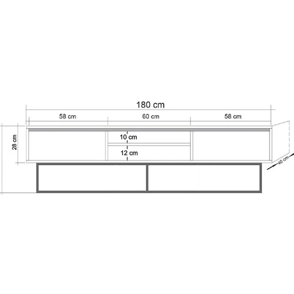 TV-taso Chic Home 180 cm Ronja