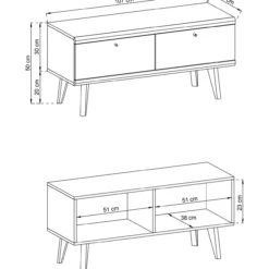 TV-taso Eureka Jasmin (leveys 107 cm)