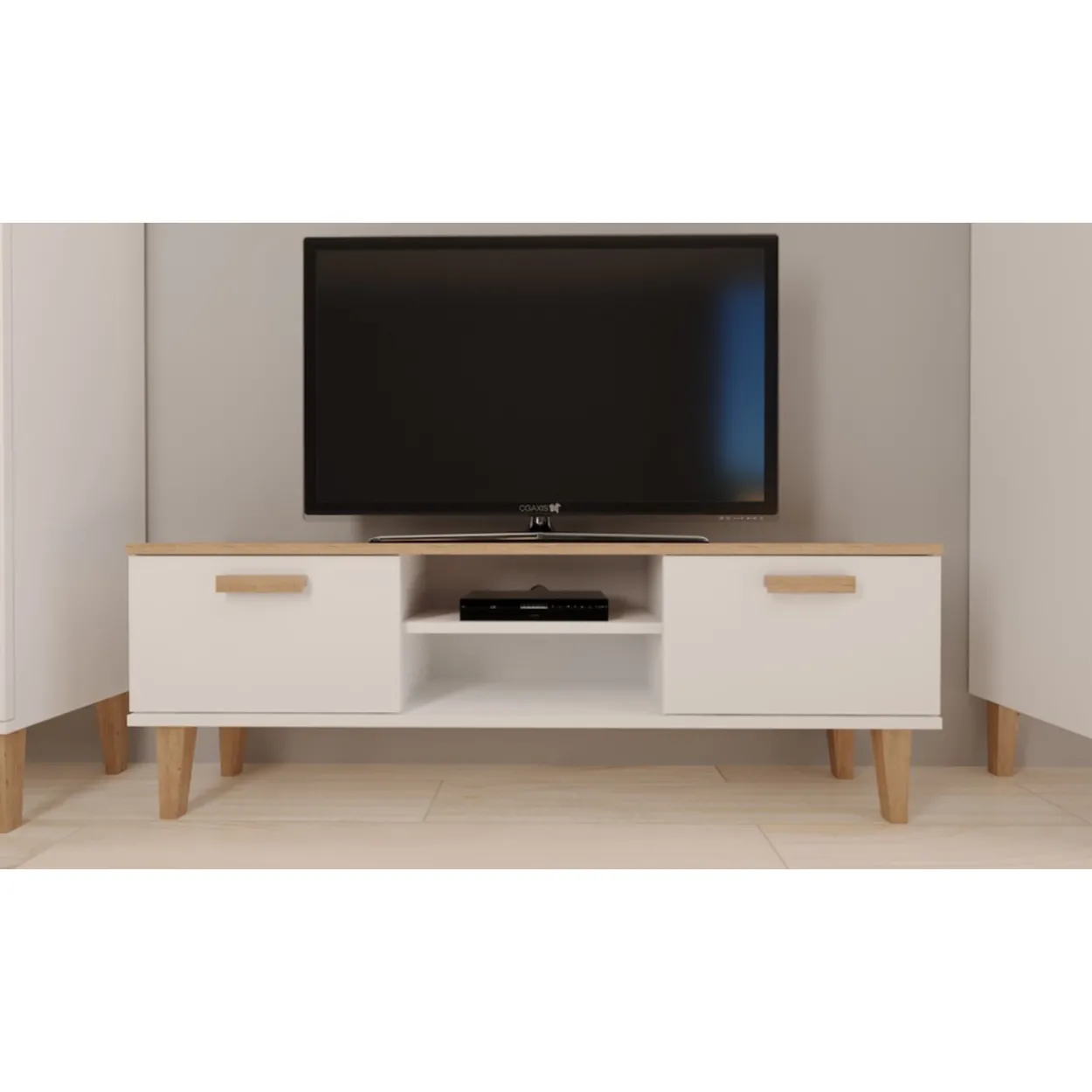 TV-taso Kocot 120 cm Denver valkoinen/beige