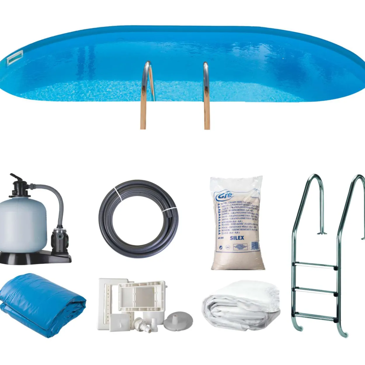 Uima-allas Gre by Swim & Fun 600 x 320 x 150 cm maahan upotettava, ovaali