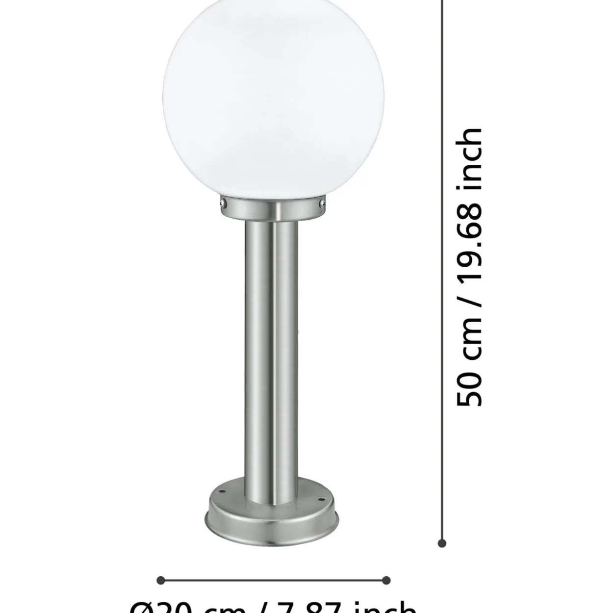 Ulkopylväsvalaisin Eglo Nisia E27 50 cm teräs/valkoinen