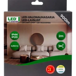 Valonauhasarja Led Energie 2 m 9,6 W 900 lm 4000K IP20/IP44