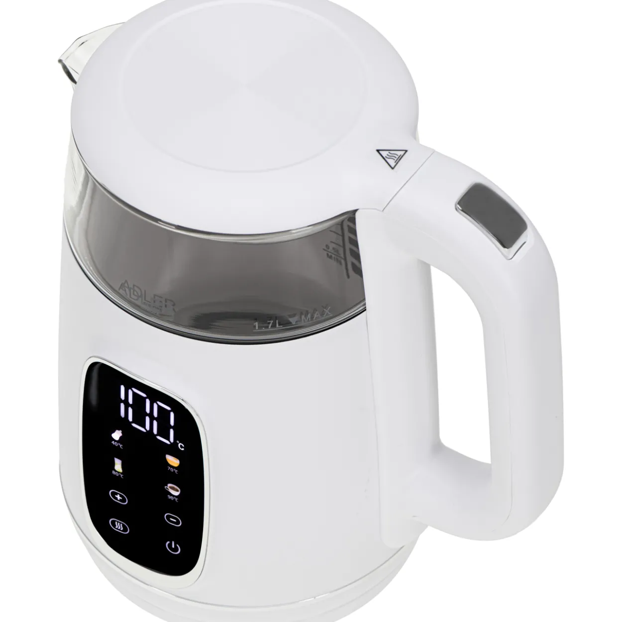 Vedenkeitin astesäädöllä Adler 1,7 l, valkoinen