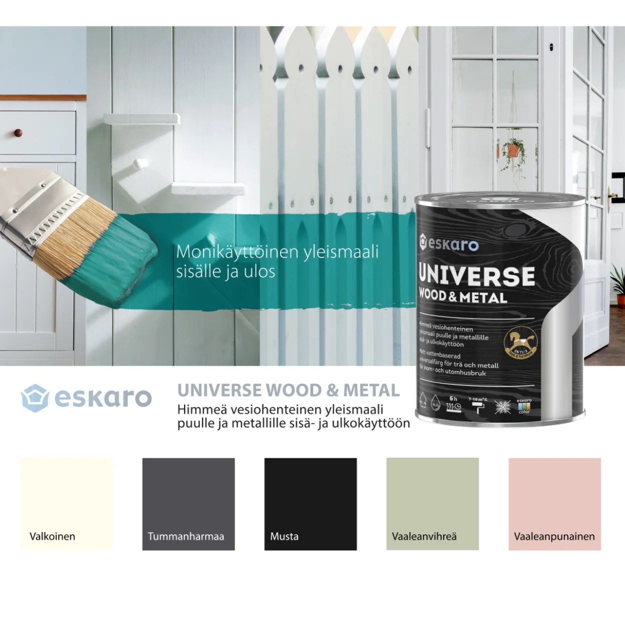 Yleismaali Eskaro Universe Wood & Metal 0,9 l musta